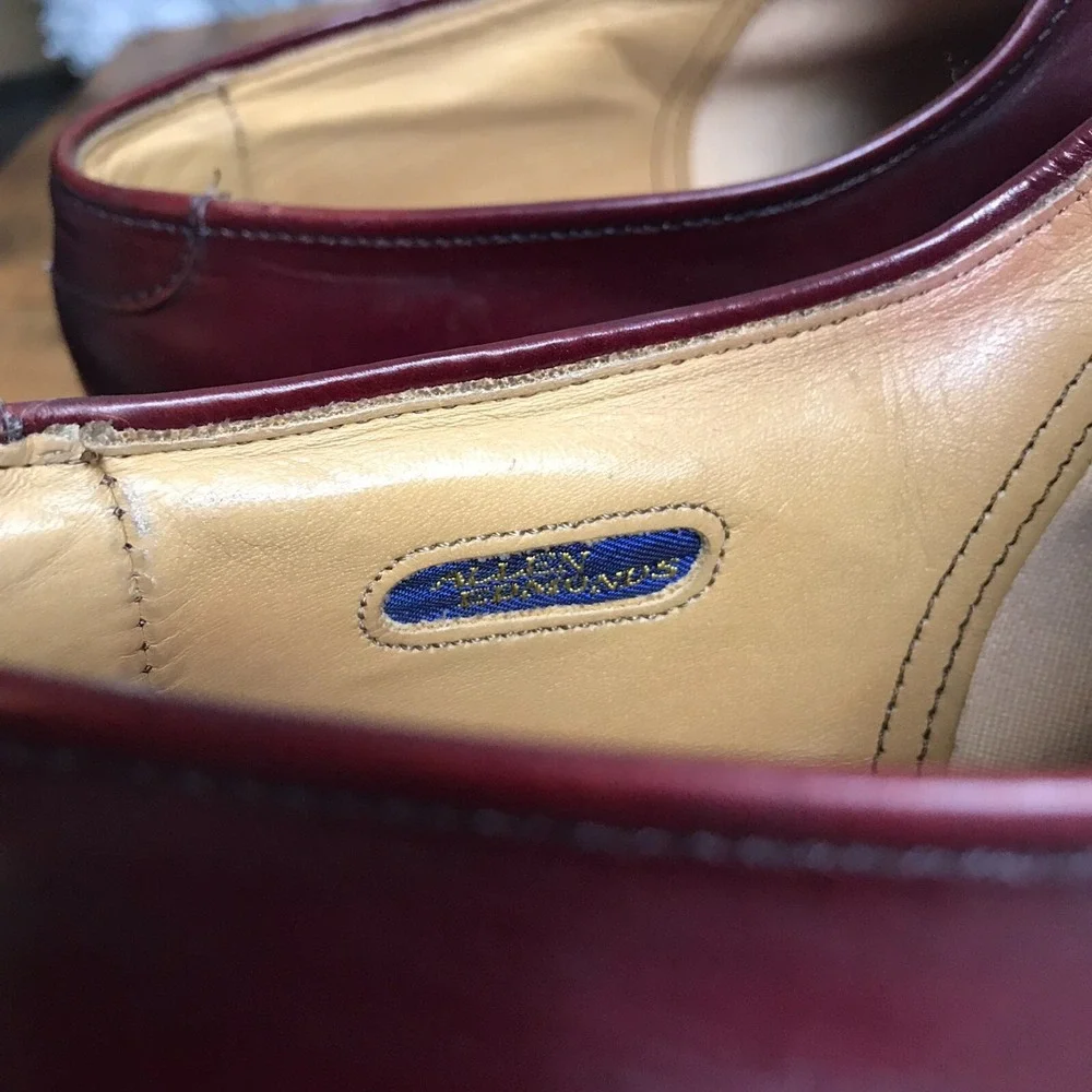 Allen Edmonds Fifth Avenue Dress Shoes Mens 12B Cherry Leather‎ Cap Toe Oxford